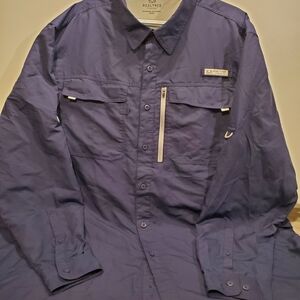 Realtree Men's Button Down Fishing Shirt Blue